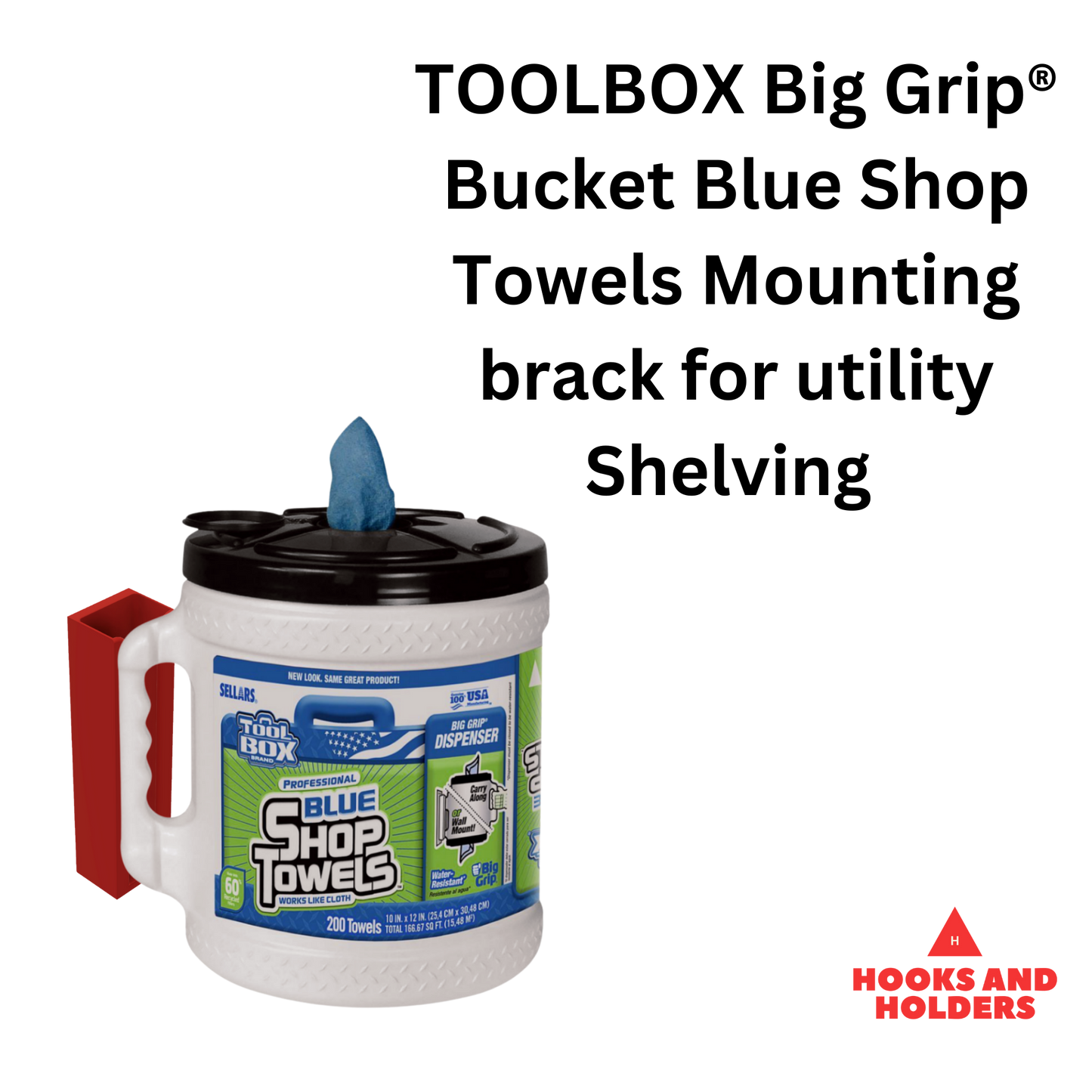 Mounting bracket for TOOLBOX Big Grip® Bucket Blue Shop Towels sold by Harbor Freight