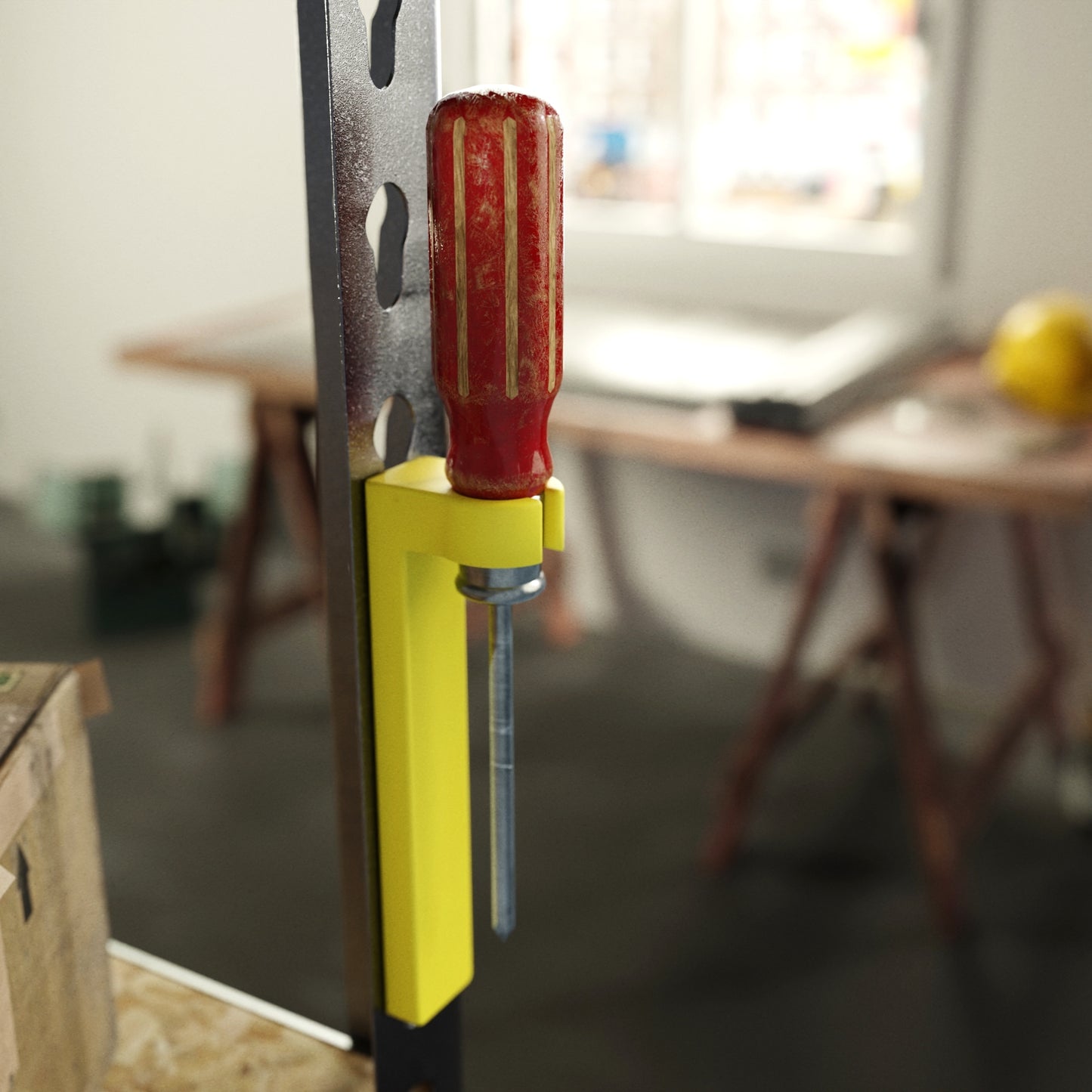 Screwdriver holder for utility shelving