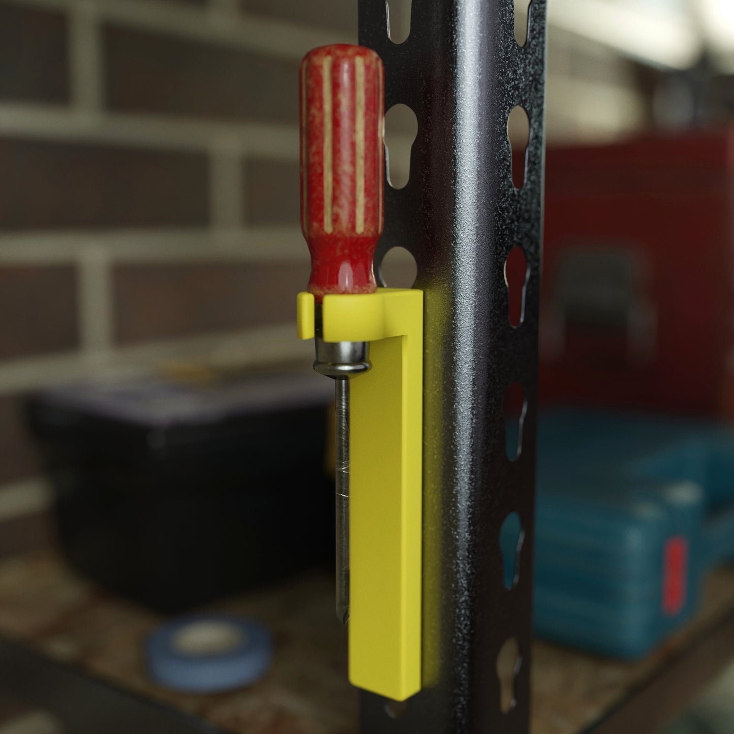 Screwdriver holder for utility shelving