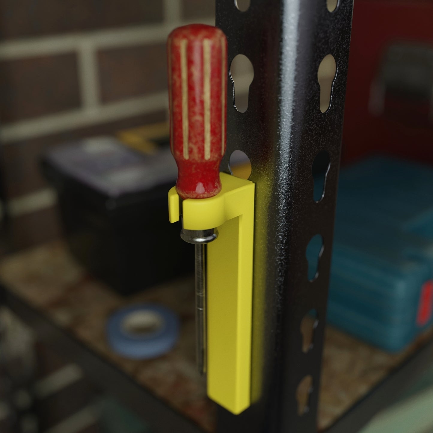 Screwdriver holder for utility shelving